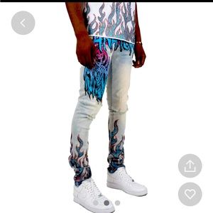 NWT!!! Mens GFTD LA fearless LT skinny jeans; distressed; Sz 40W